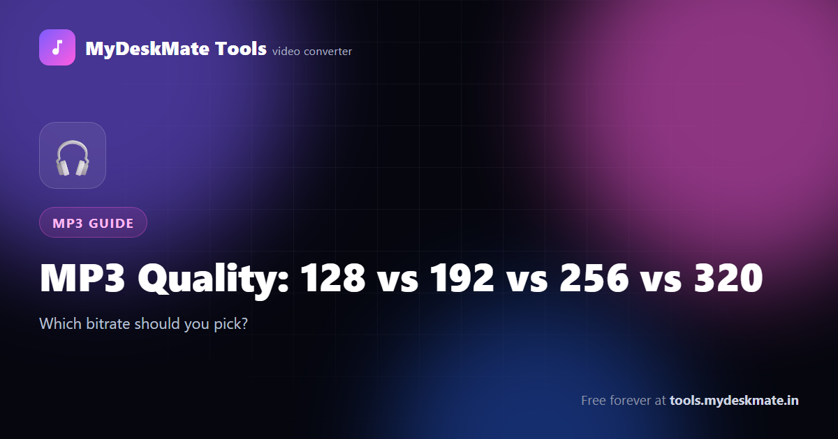 MP3 quality 128 vs 192 vs 256 vs 320 kbps